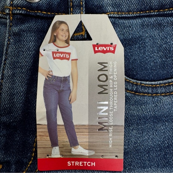 Levi'S NWT! Girl'S Mini Mom Adjustable High Rise Tapered Leg Stretch Jeans - Picture 1 of 16